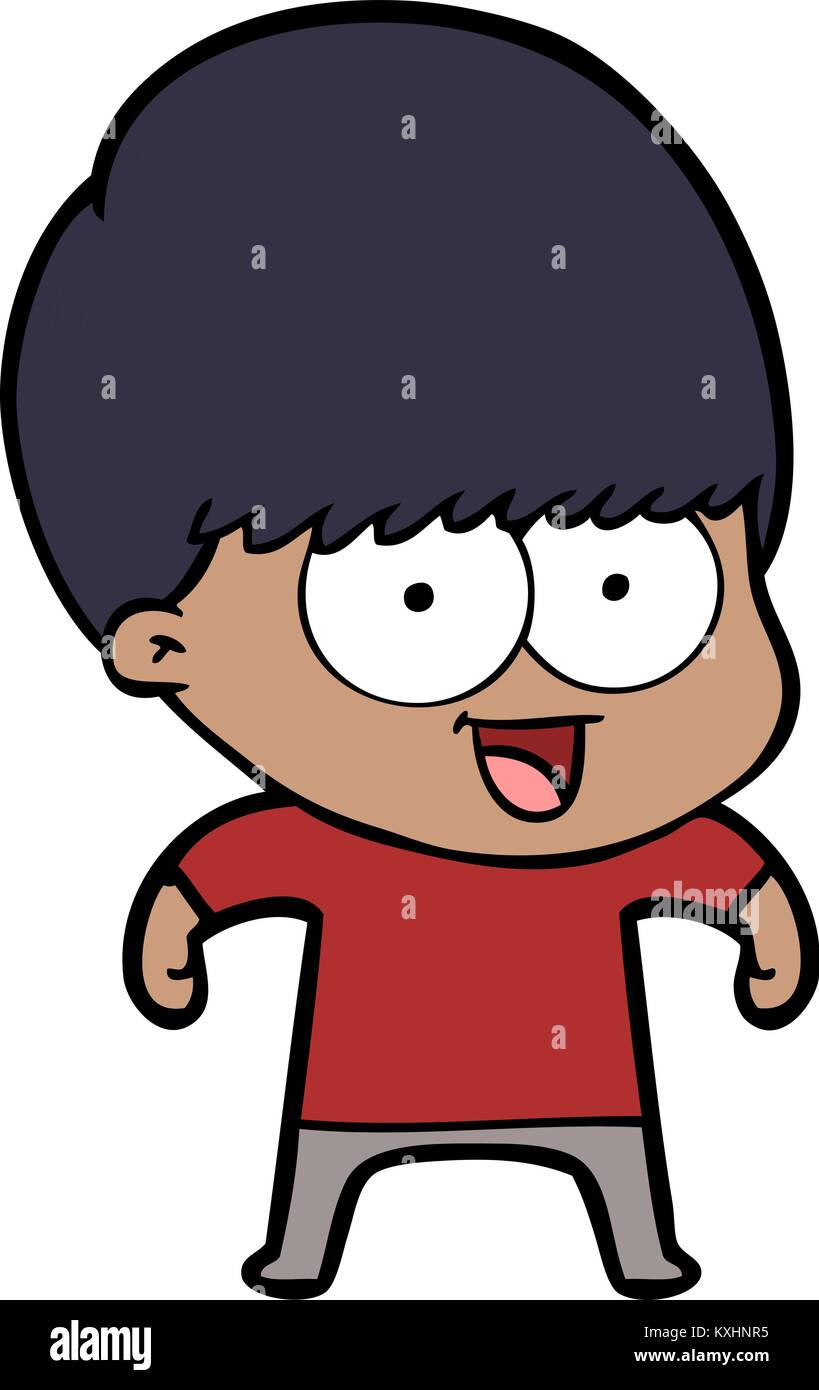 happy cartoon boy Stock Vector Image & Art - Alamy
