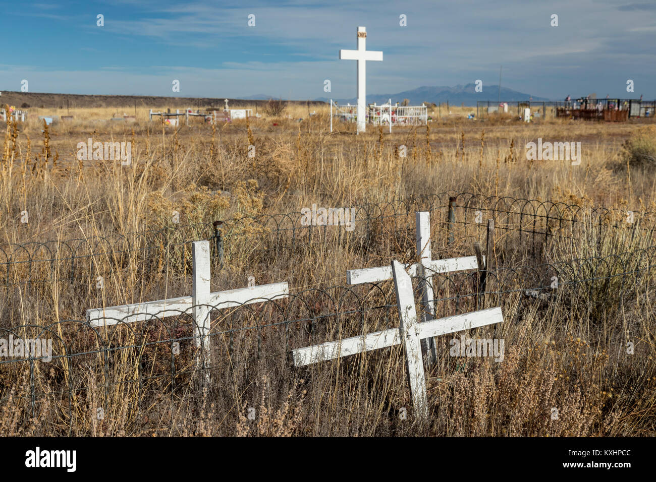 Las Mesitas, Colorado Crosses in Las Mesitas Catholic Cemetery Stock