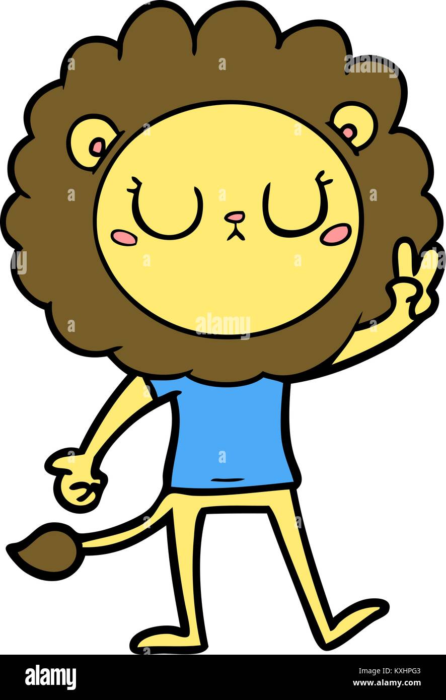 Lion Sign Cartoon cartoon lion giving peac sign Stock Vector Image & Art - Alamy