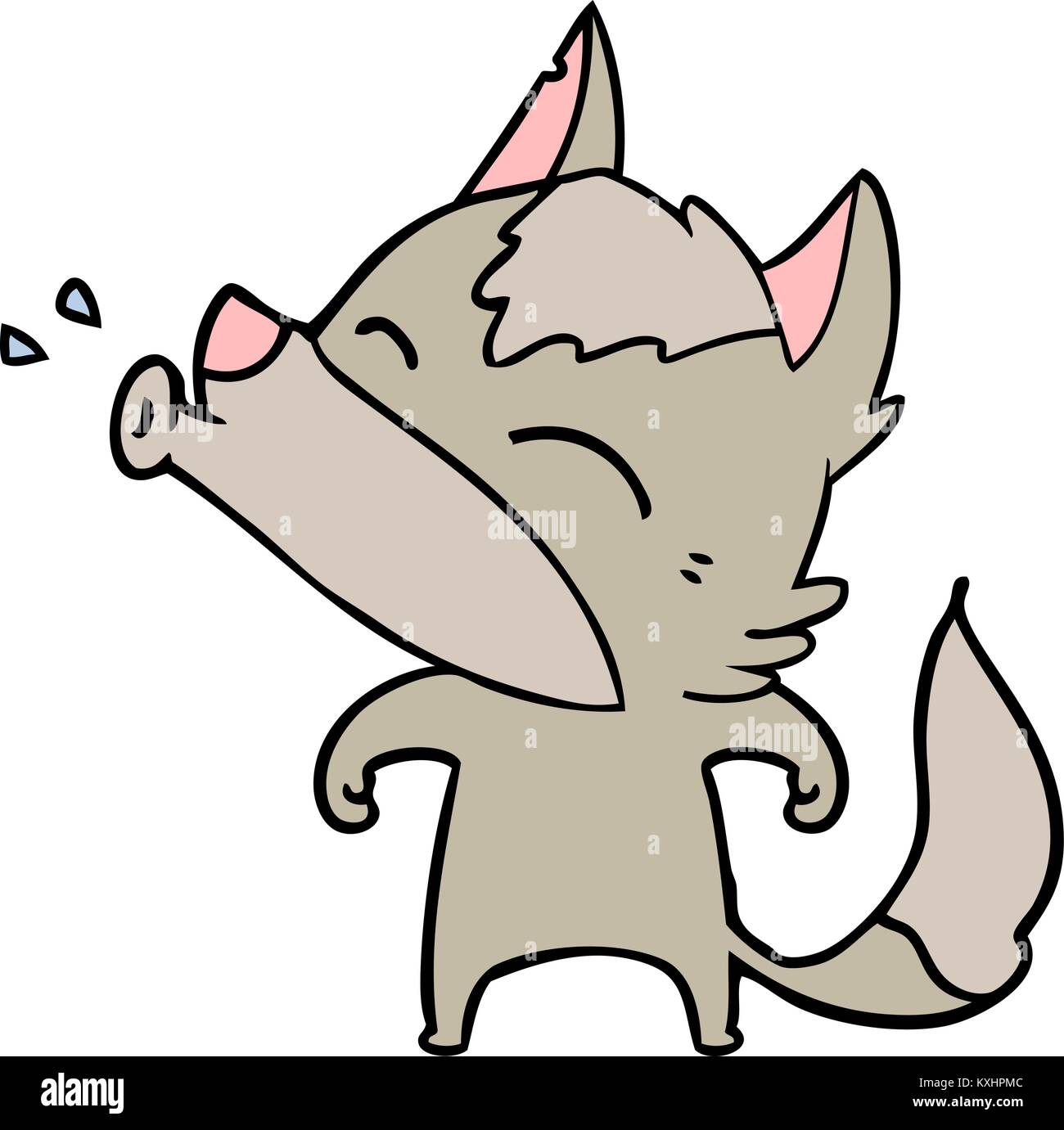 howling wolf cartoon Stock Vector Image & Art - Alamy