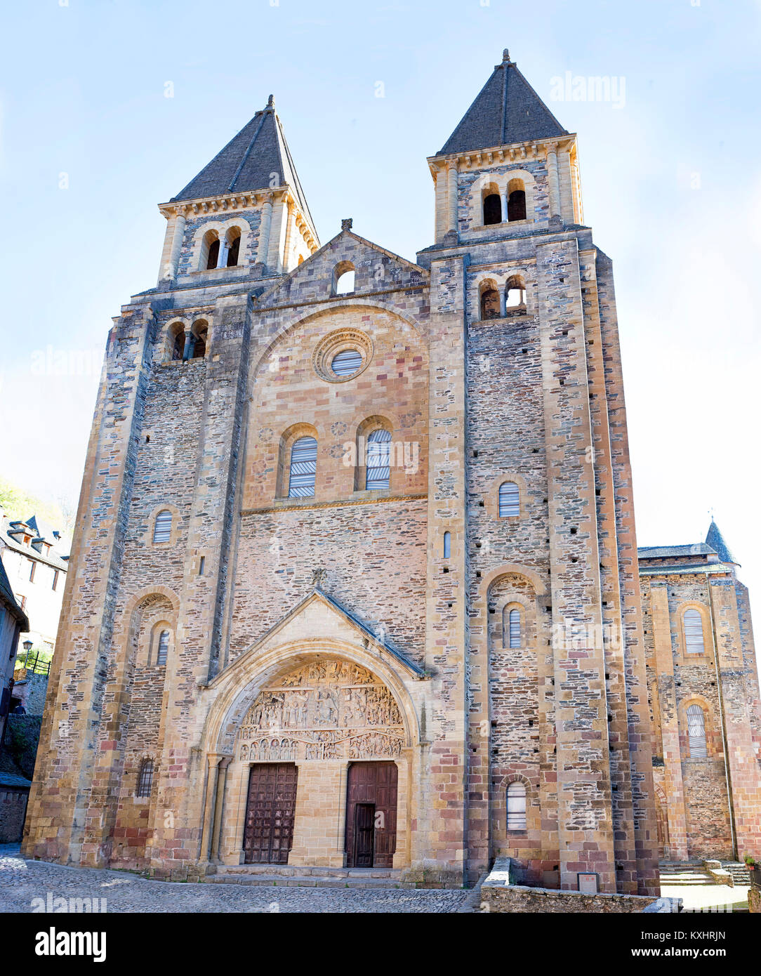 Abbey Church of Saint Foy, Conques, in Aveyron, France Stock Photo Alamy