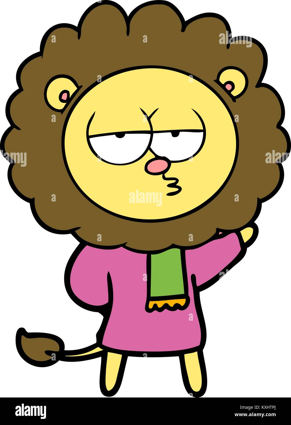 cartoon bored lion Stock Vector Image & Art - Alamy