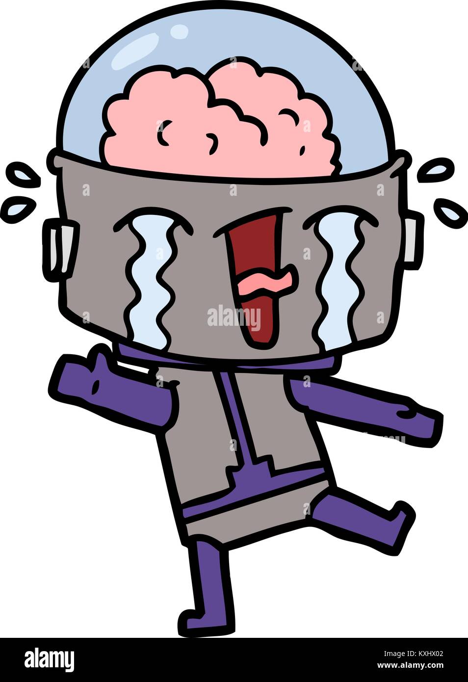 cartoon crying robot Stock Vector Image & Art - Alamy