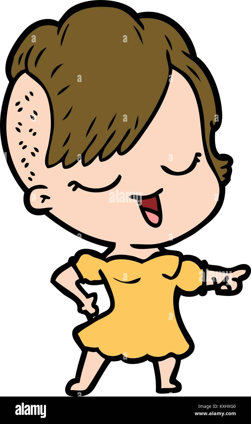 happy cartoon girl Stock Vector Image & Art - Alamy