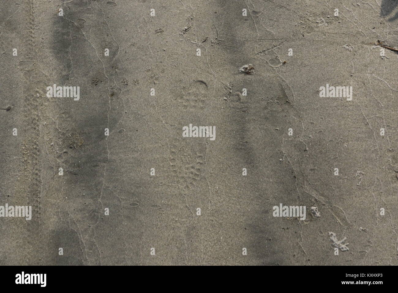 Interesting patterns in sand on a riverbed, sand Stock Photo