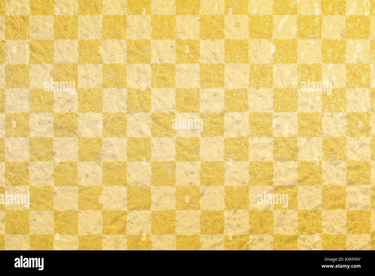 Japanese gold checkered pattern paper texture background Stock Photo