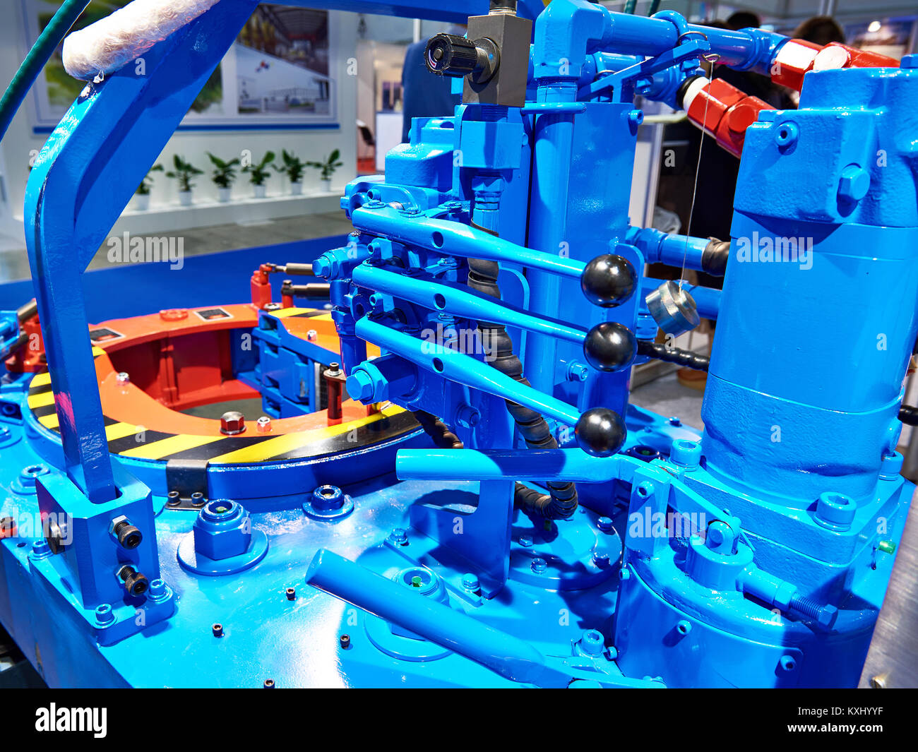 Hydraulic torque wrench for oil and gas industry at exhibition Stock