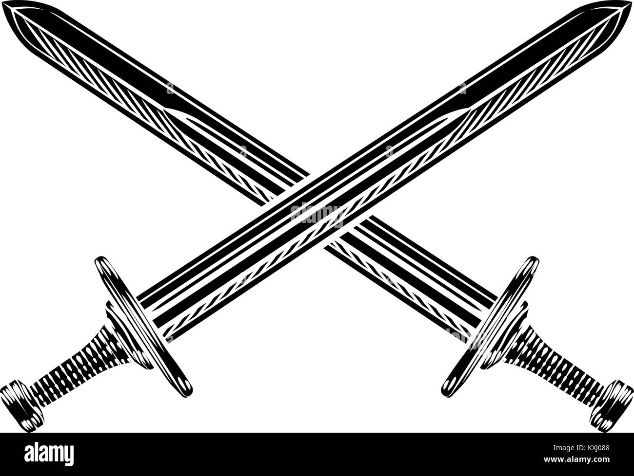 Crossed Swords Illustration Stock Vector
