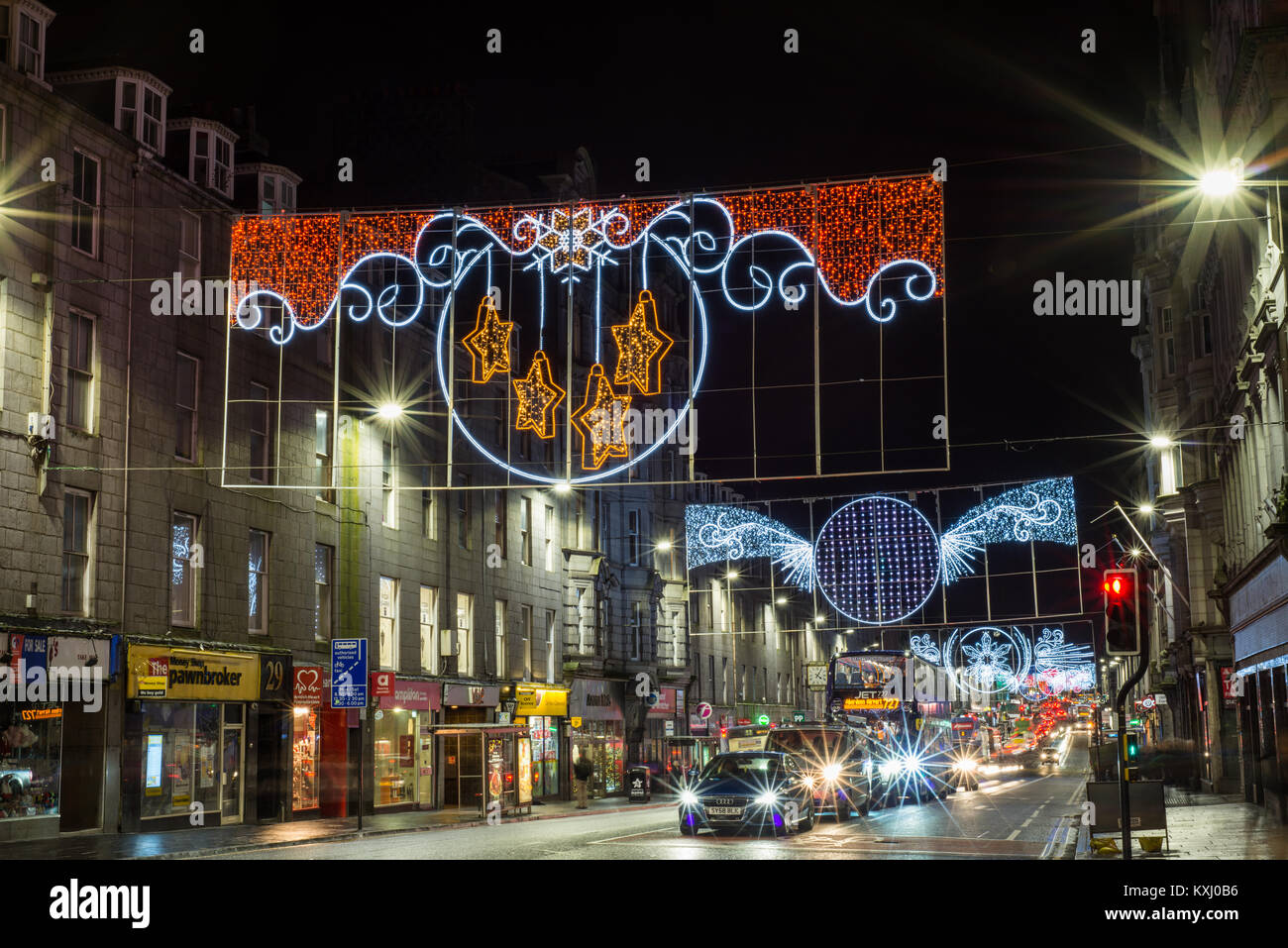 Christmas street lights union street hires stock photography and