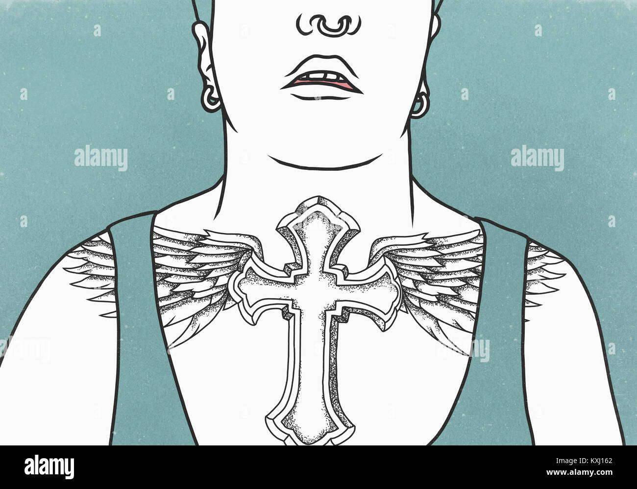 cross chest tattoos