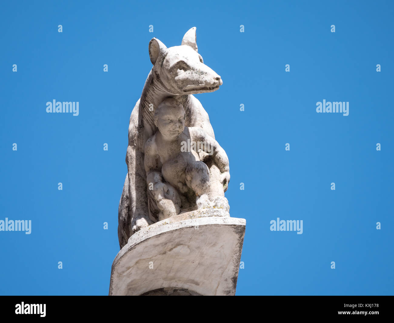 Statue of the Capitoline Wolf in Siena Stock Photo