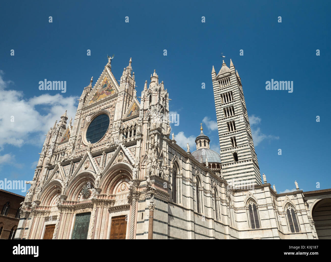 West facade of Siena Cathedral Stock Photo