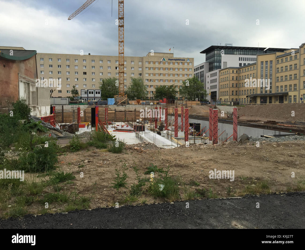 Baustelle Schwimmhalle Freiberger Straße Dresden 2 Stock Photo Alamy