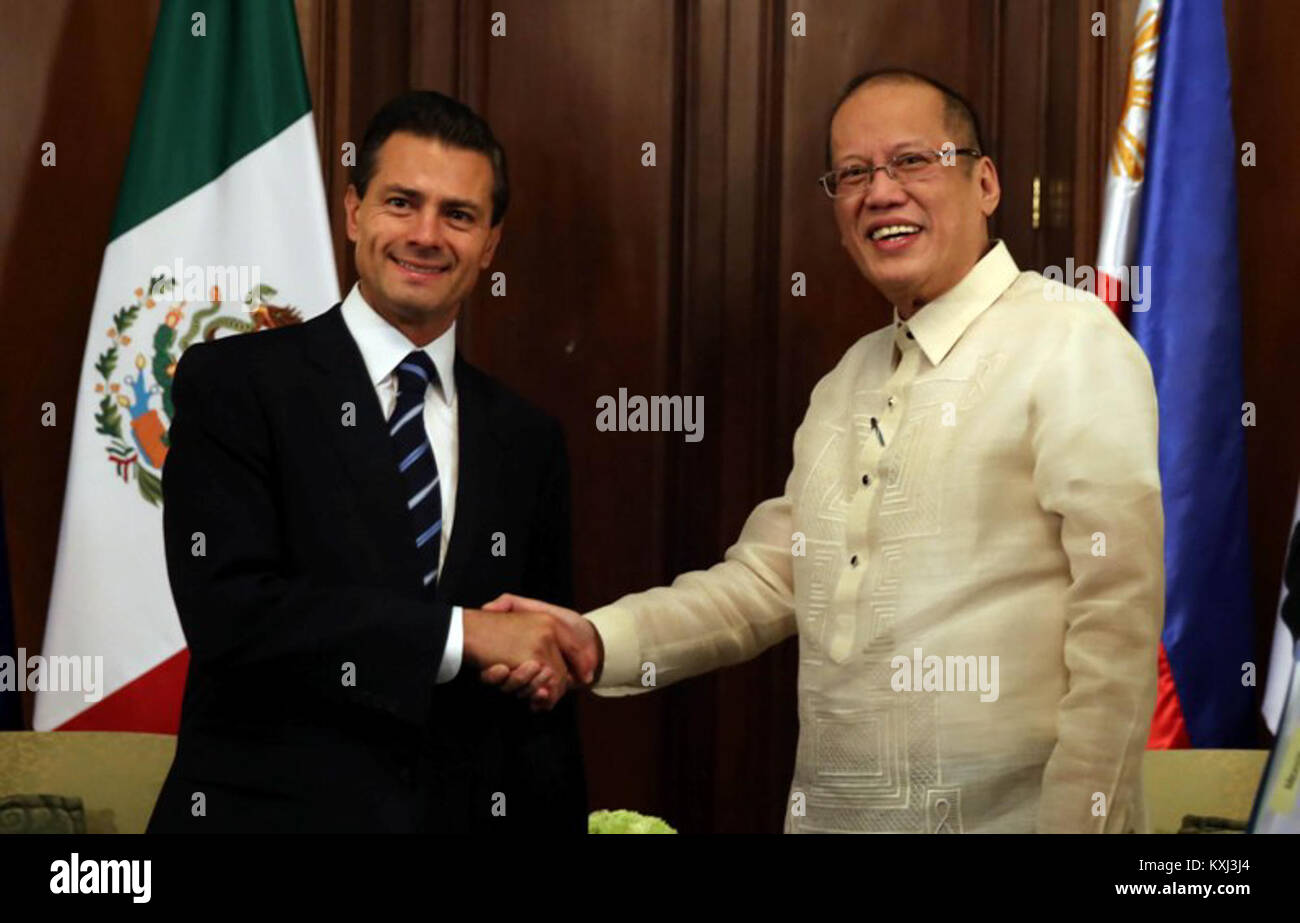 Benigno Aquino III and Enrique Peña Nieto 11.17.15 Stock Photo