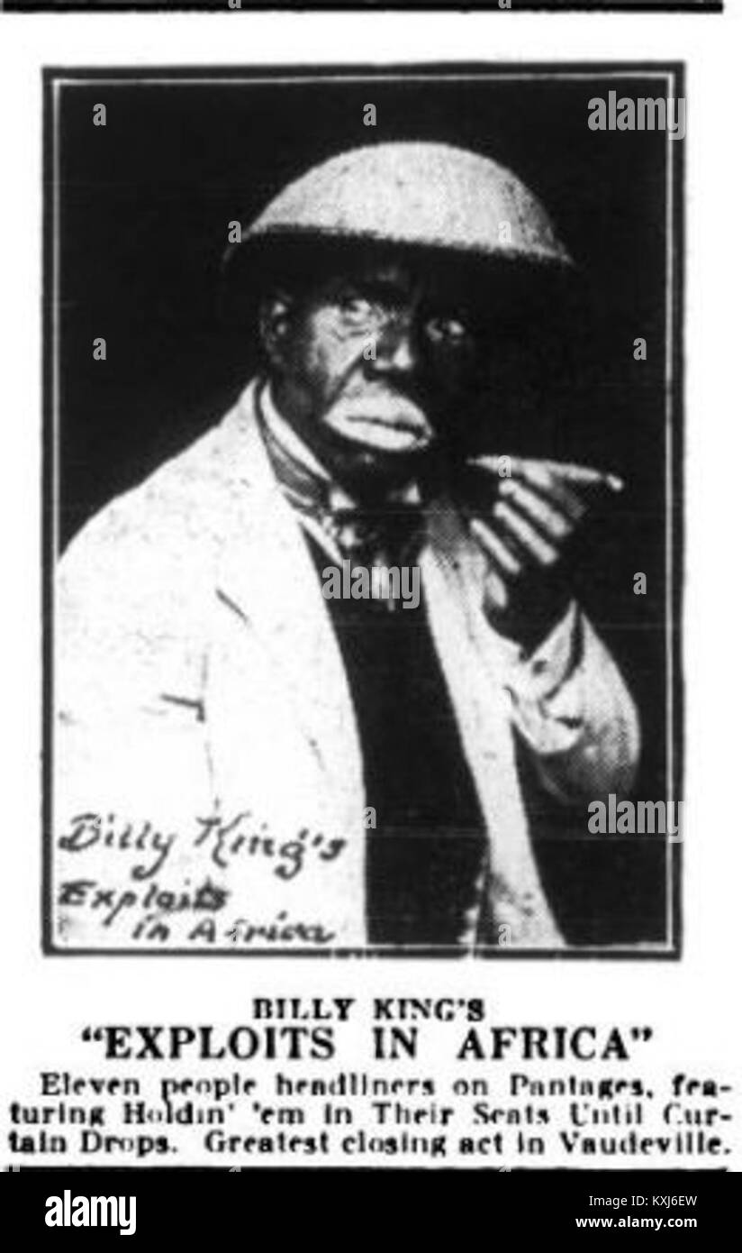 Billy King's Exploits in Africa Apr 1918 Variety Stock Photo