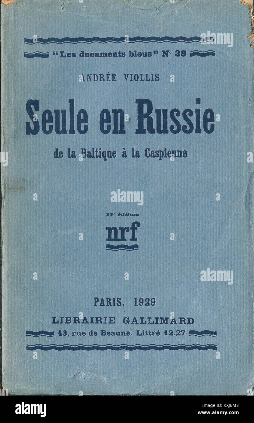 Andrée Viollis-1929-couverture de Seule en Russie Stock Photo