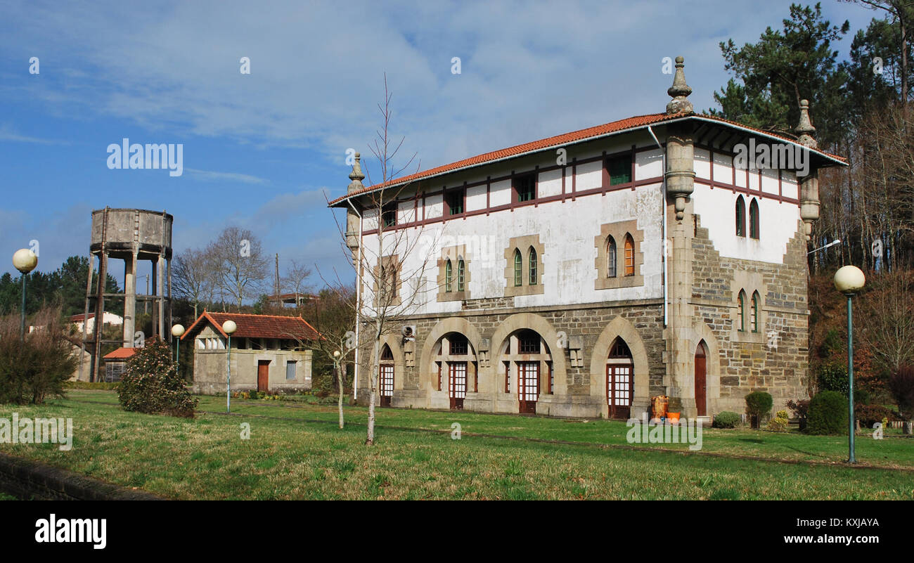 Photograph of the former Renfe railway station in Ordes, A Coruña ...