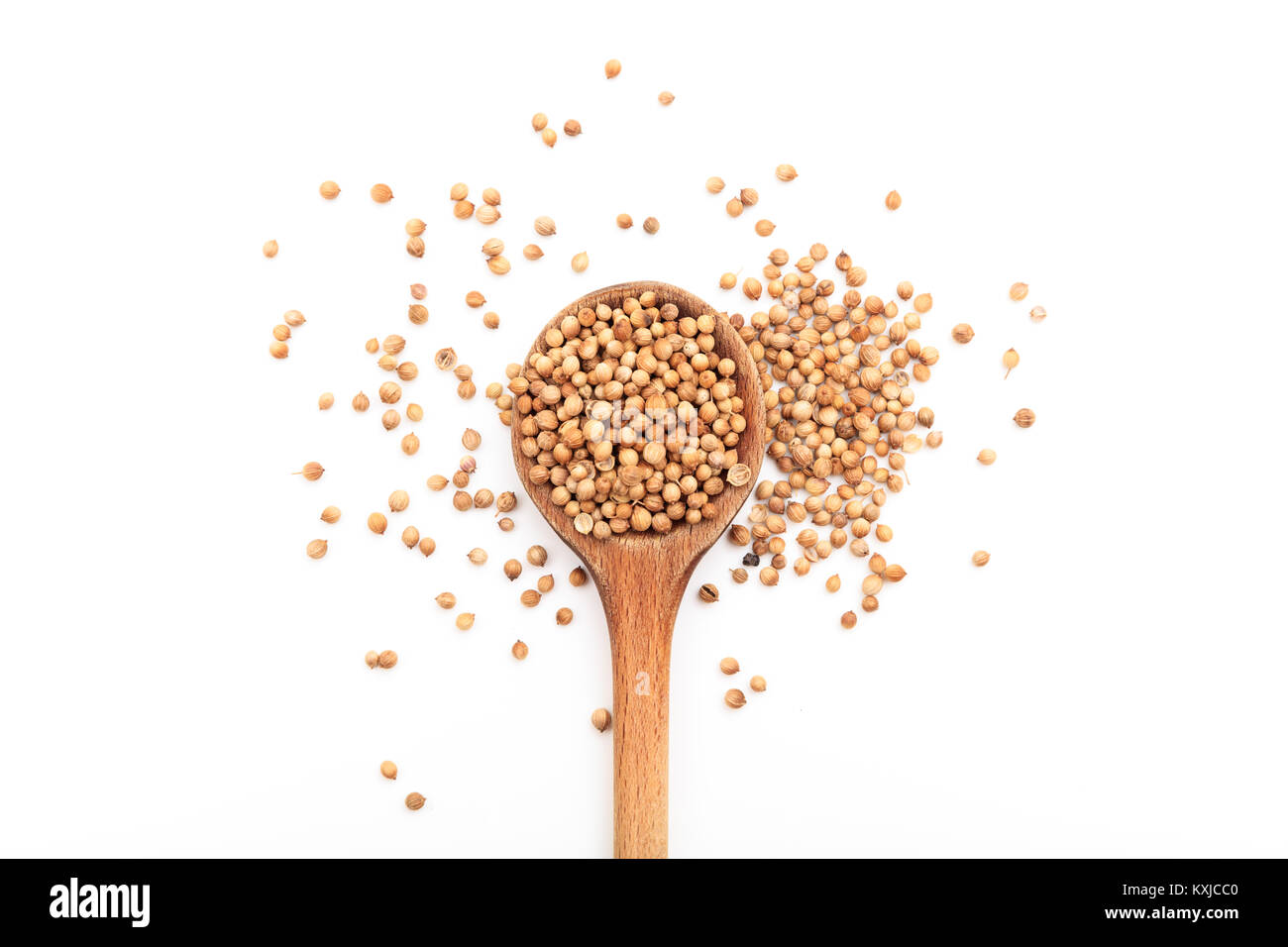 Coriander seeds on white background Stock Photo - Alamy