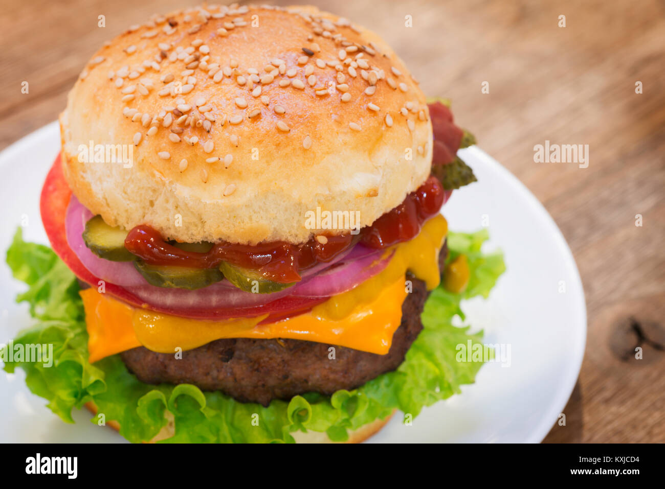 a hamburger Stock Photo