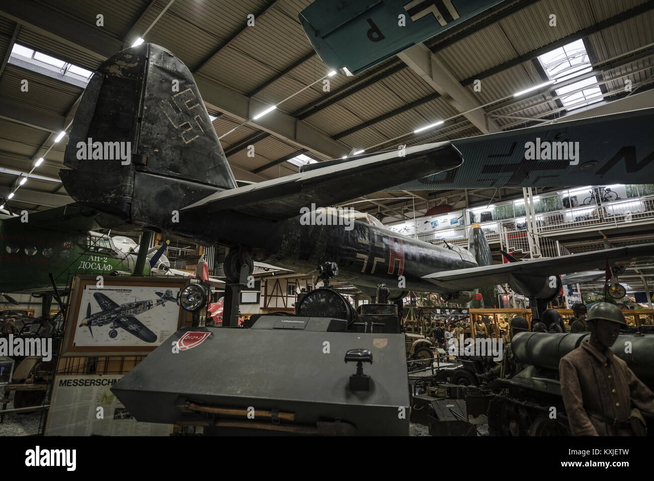 Planes , Tanks and combat vehicles from the Sinsheim Museum Germany. Stock Photo