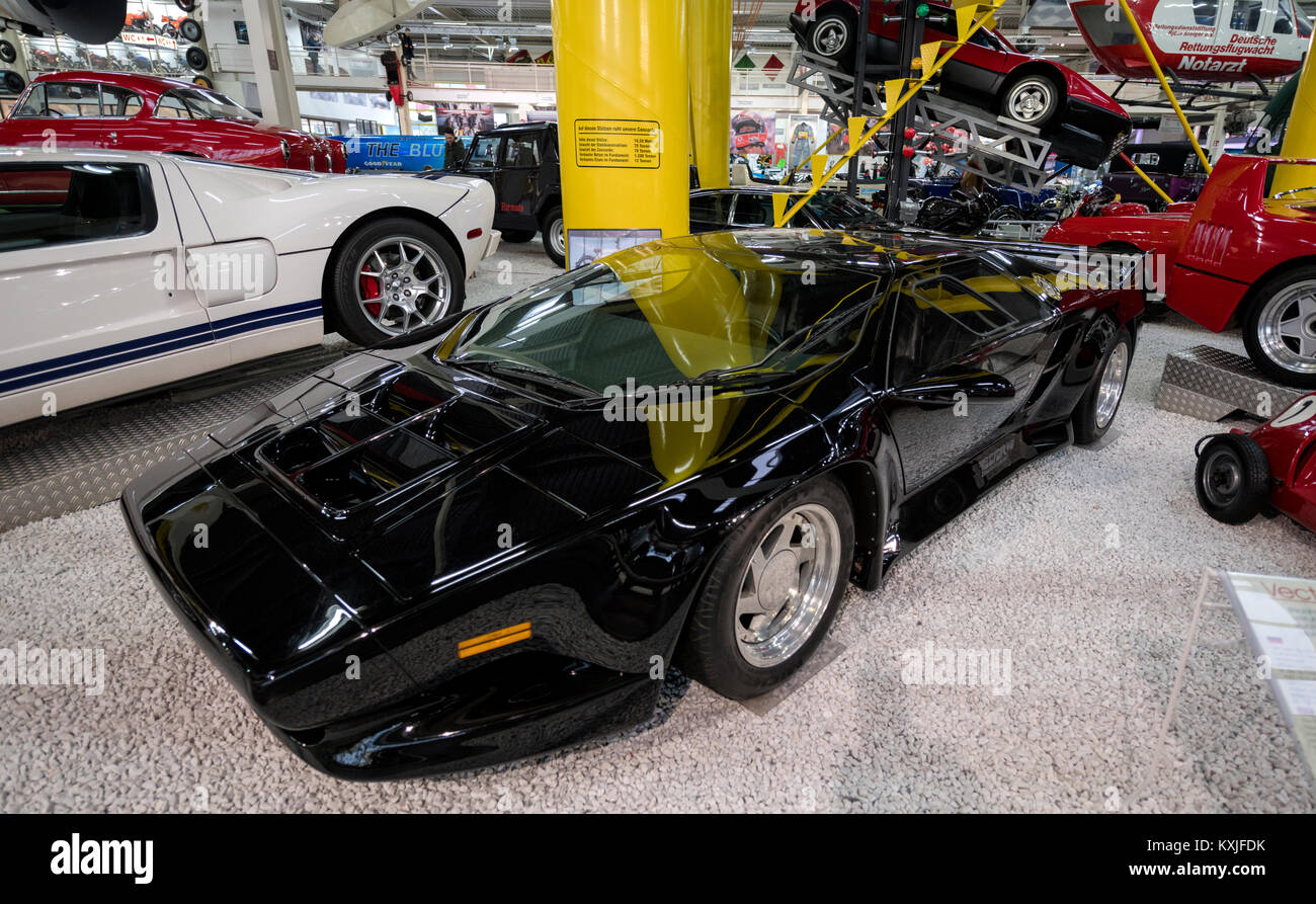 the rare american supercar wector w8 at the technik museum sinsheim