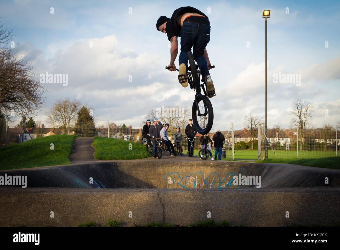 Harrow skateboard park, Byron Park, West London Stock Photo