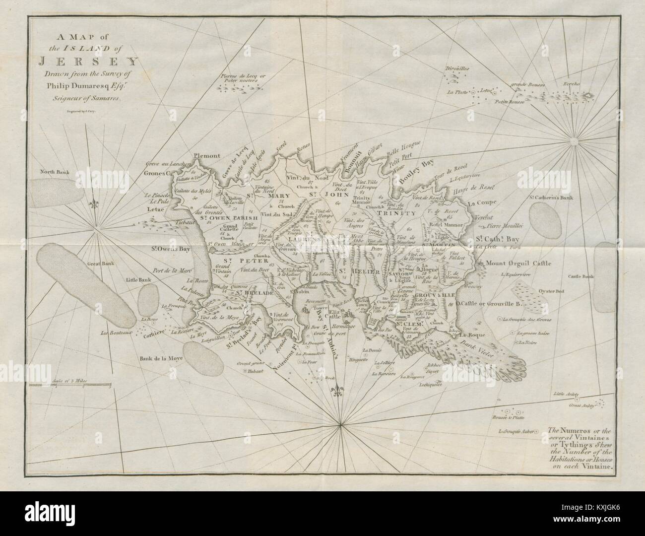 A map of the Island of Jersey by John CARY / Dumaresq. Channel Islands