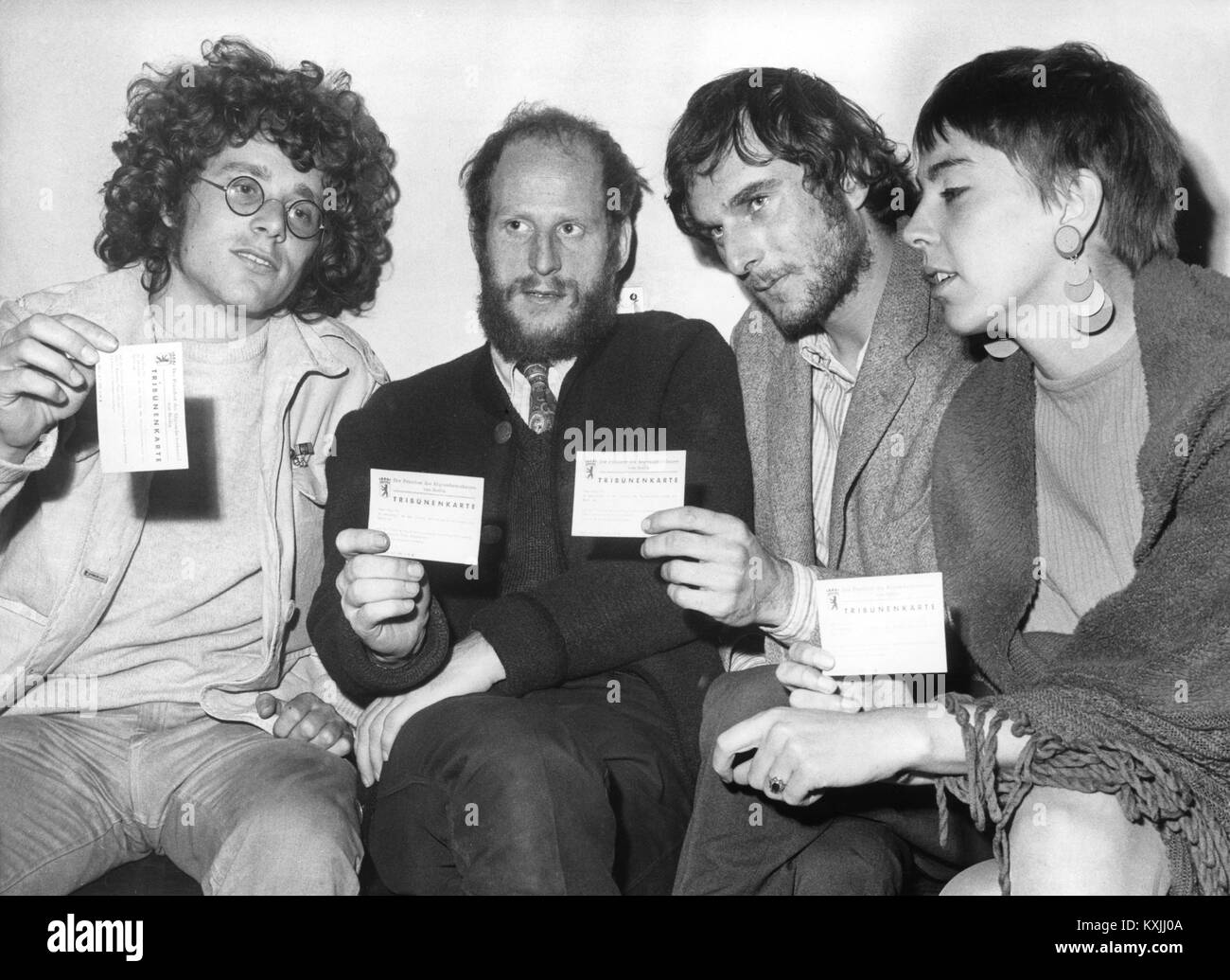Members of the Commune I (l-r) Rainer Langhans, Dieter Kunzelmann ...