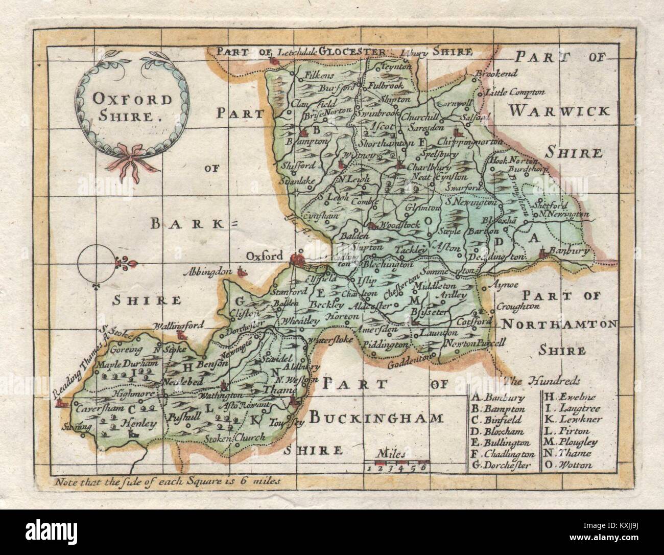 Antique County Map Of Oxfordshire By John Seller Francis Grose antique-county-map-of-oxfordshire-by-john-seller-francis-grose