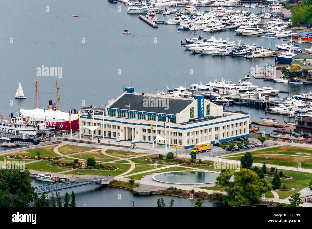 Aerial view of Museum of History & Industry in Seattle Stock Photo Alamy