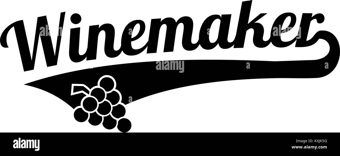 Winemaker word with retro style and grapes Stock Vector Image & Art Alamy