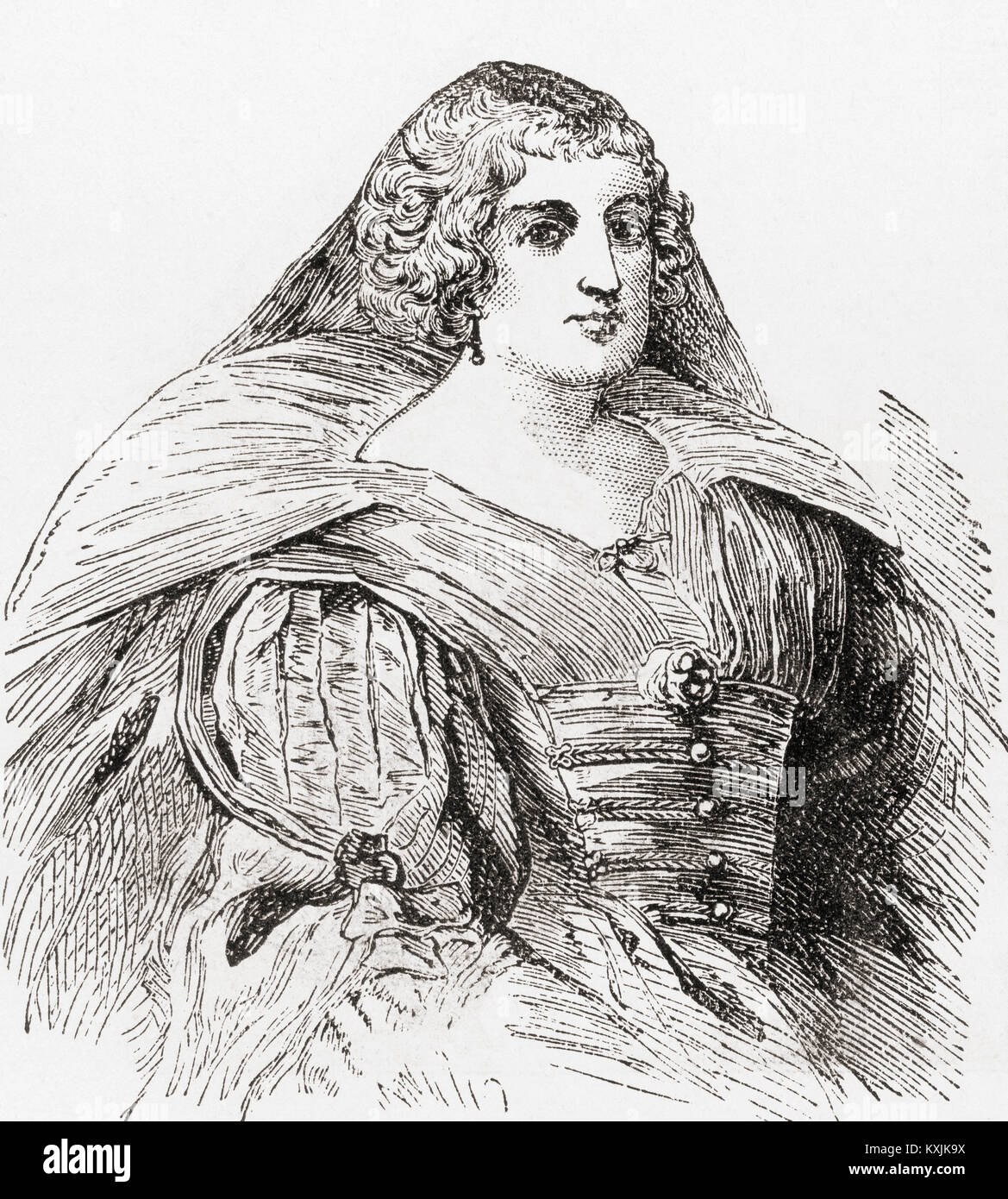 Marie de' Medici, 1575 – 1642. Queen of France as the second wife of King Henry IV of France.   From Ward and Lock's Illustrated History of the World, published c.1882. Stock Photo