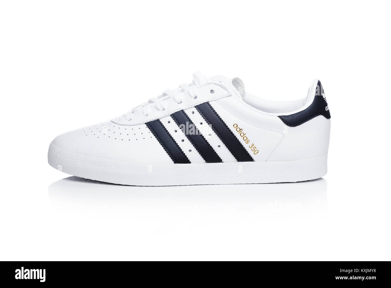 LONDON, UK - JANUARY 02, 2018: Adidas Originals shoes on white background.  German multinational corporation that designs and manufactures sports shoes  Stock Photo - Alamy
