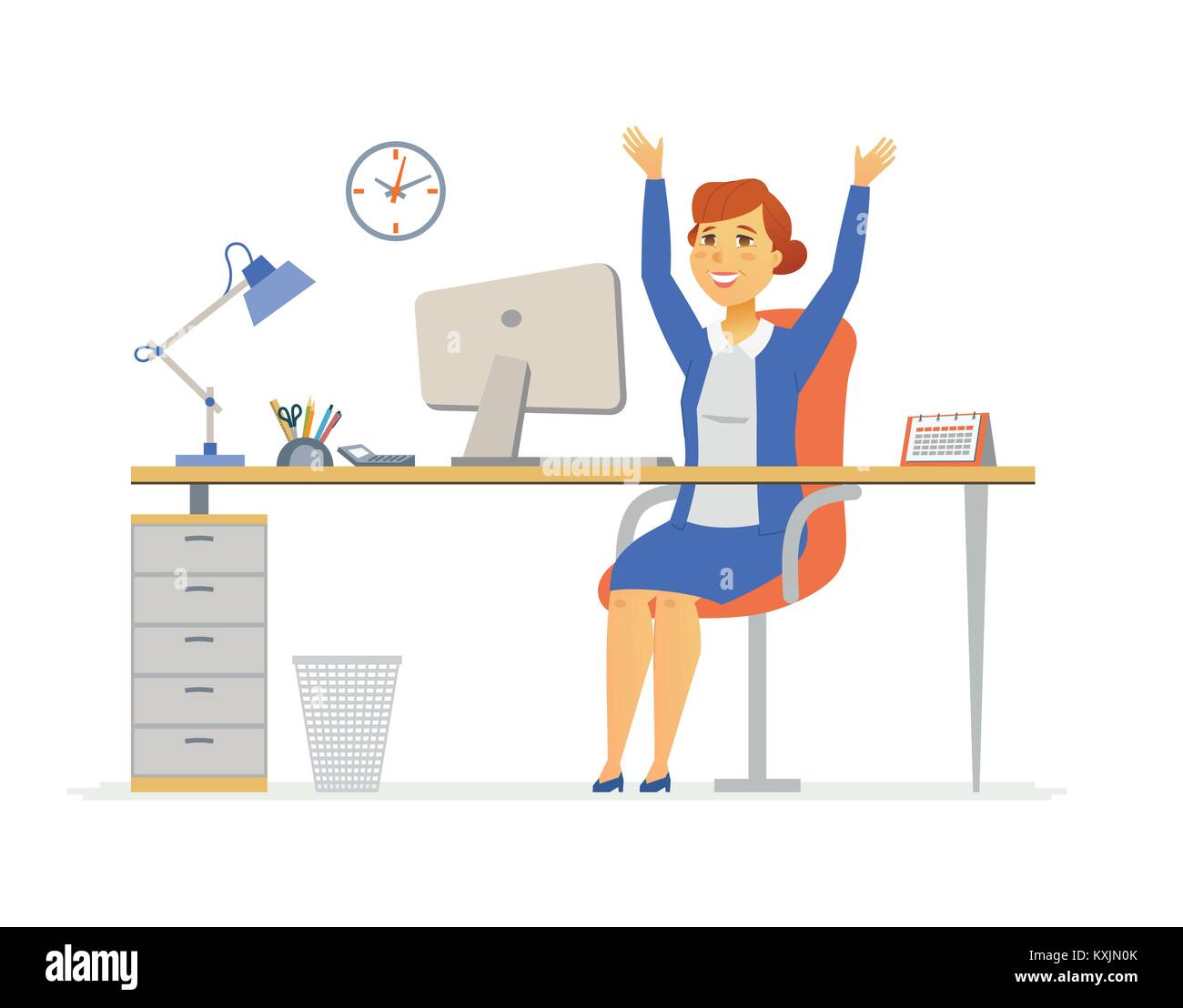 Happy office worker - modern cartoon people characters illustration Stock  Vector Image & Art - Alamy