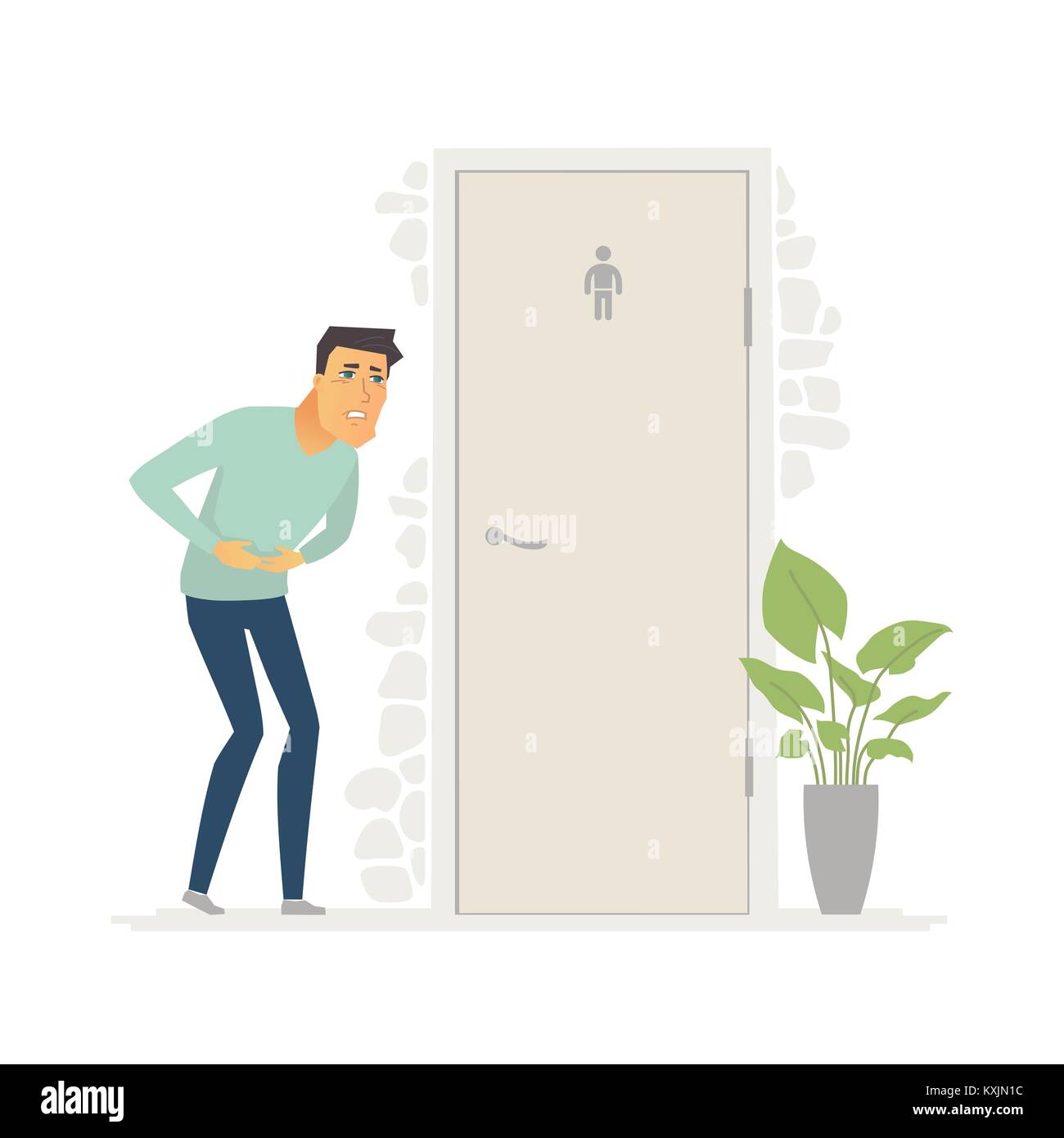 Man suffering from diarrhea - cartoon people characters isolated  illustration Stock Vector Image & Art - Alamy