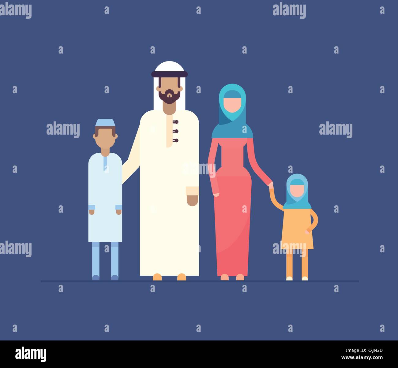 Muslim family - modern flat design style illustration Stock Vector