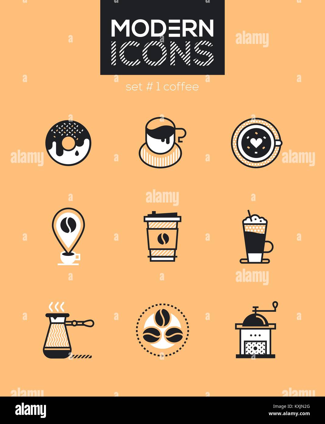 Coffee - set of line design style icons Stock Vector Image & Art - Alamy