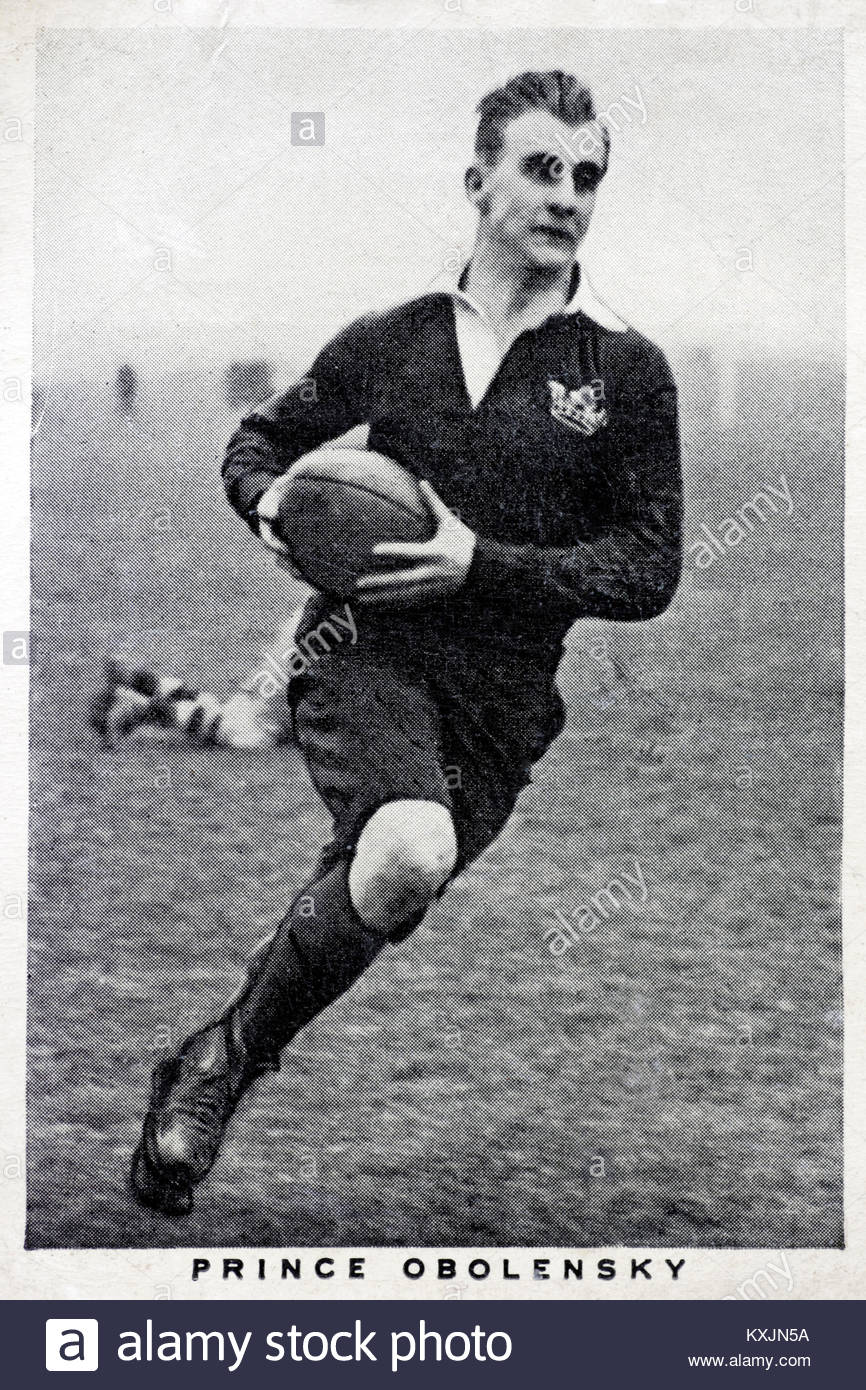 Prince Obolensky was of Russian origin, became a naturalised Briton and represented England at rugby union. 1916  - 1940 Stock Photo