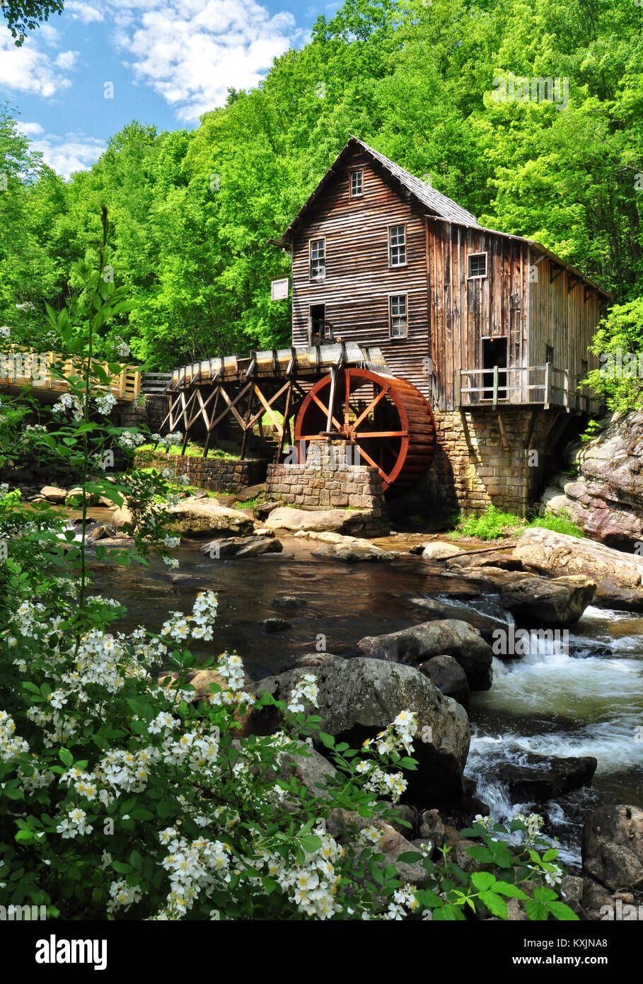 Grist Mill at Babcock State Park West Virginia Stock Photo