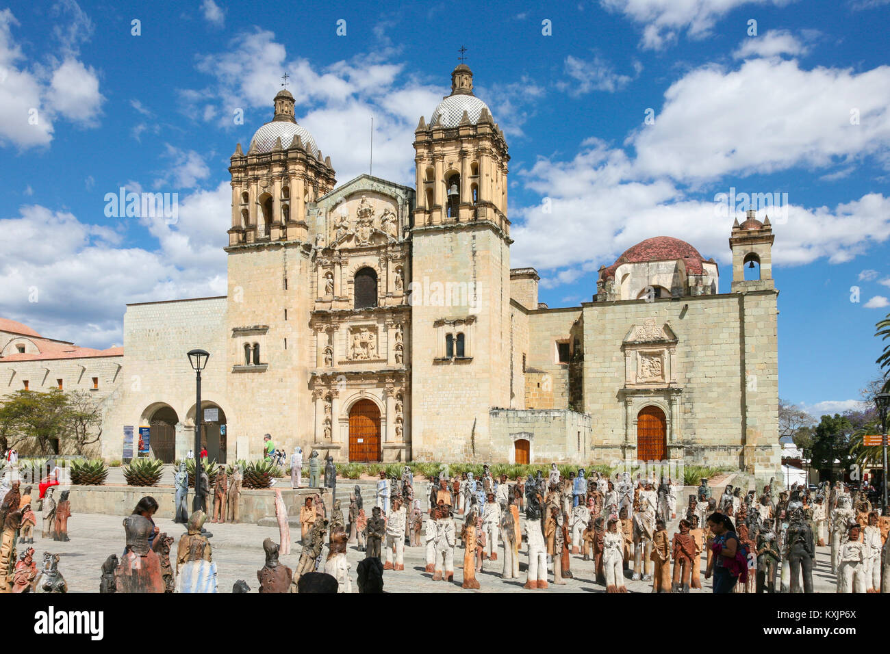 OAXACA, MEXICO - OCT 29TH, 2017: Facade of the Santo Domingo colonial church in Oaxaca, Mexico Stock Photo