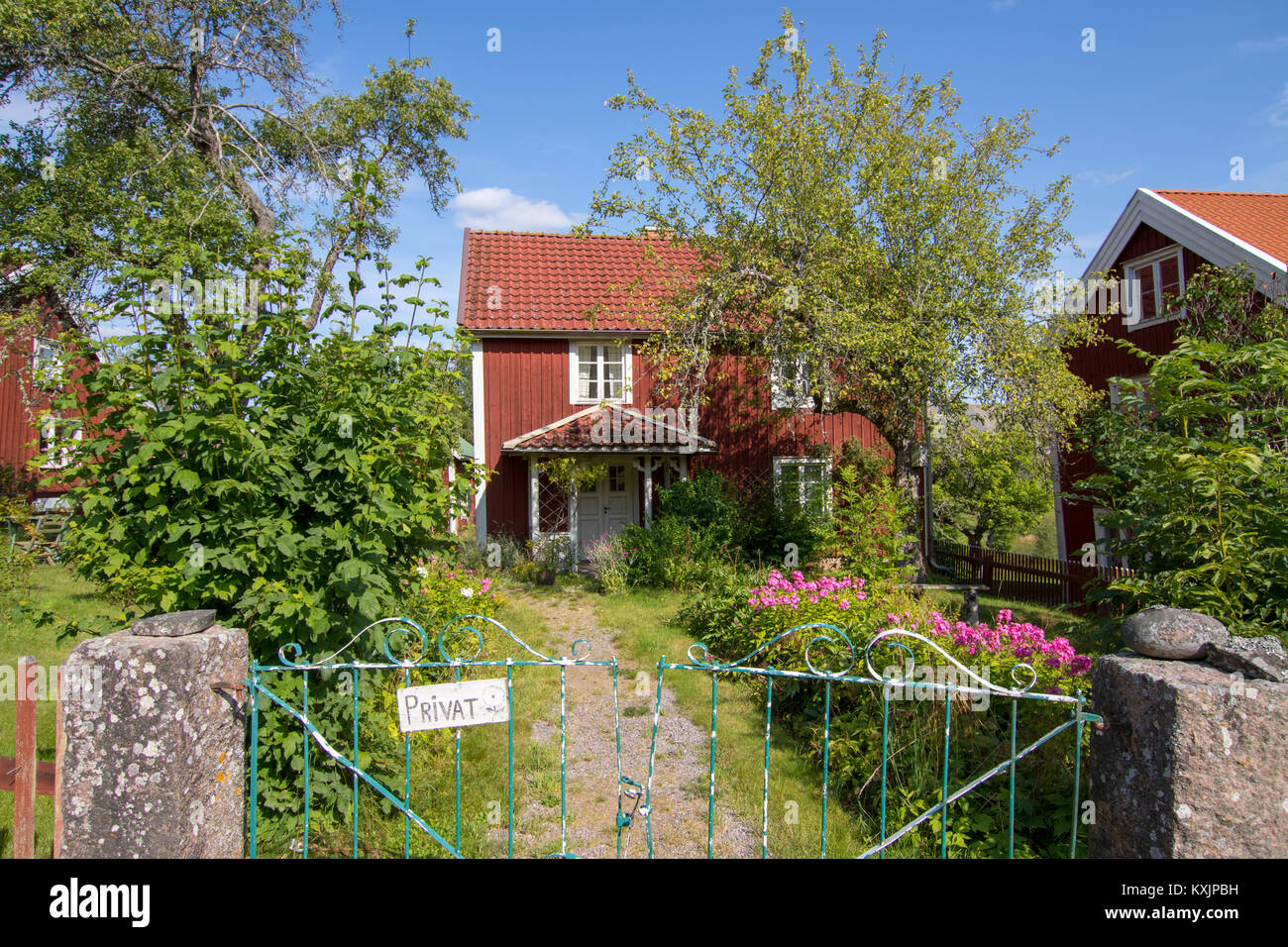 The houses of Bullerbyn in Sevedstorp, Sweden. Stock Photo