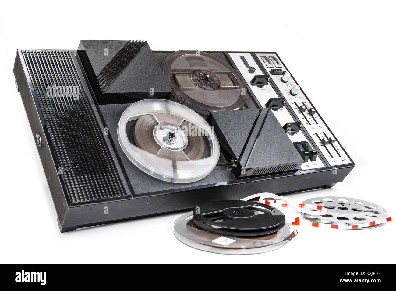 Old audio magnetic tape recorder reel to reel from seventies Stock Photo -  Alamy