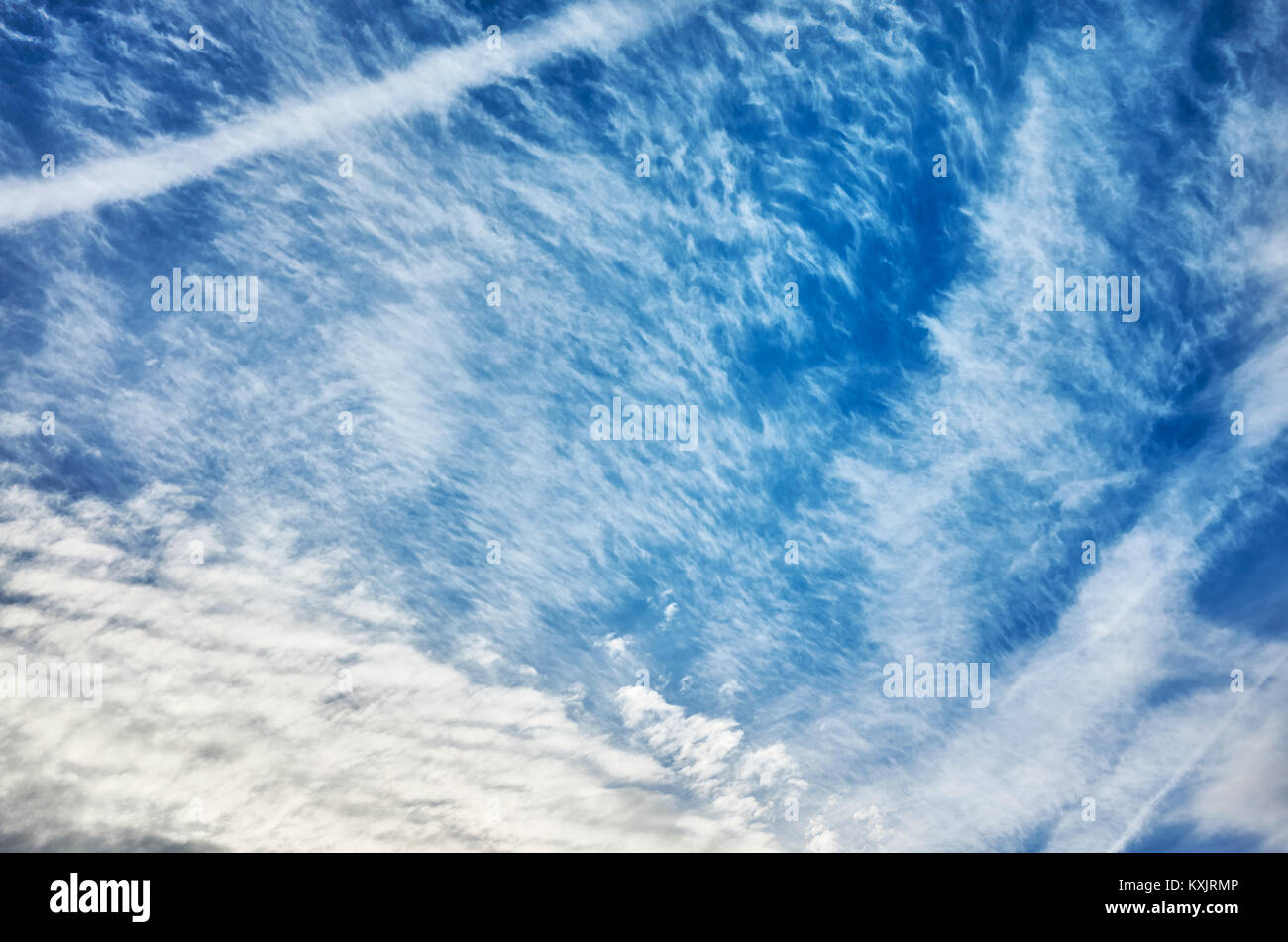 Blue sky with clouds, natural background Stock Photo - Alamy