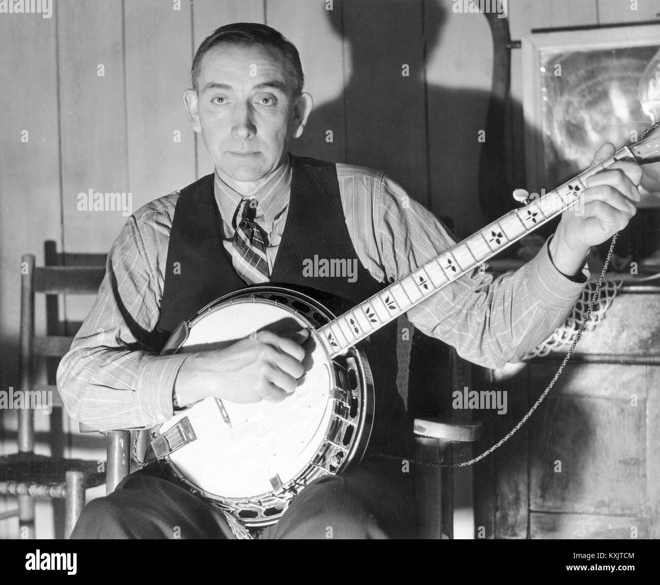 Wade Ward of Bog Trotters Band, with banjo 1937 Stock Photo
