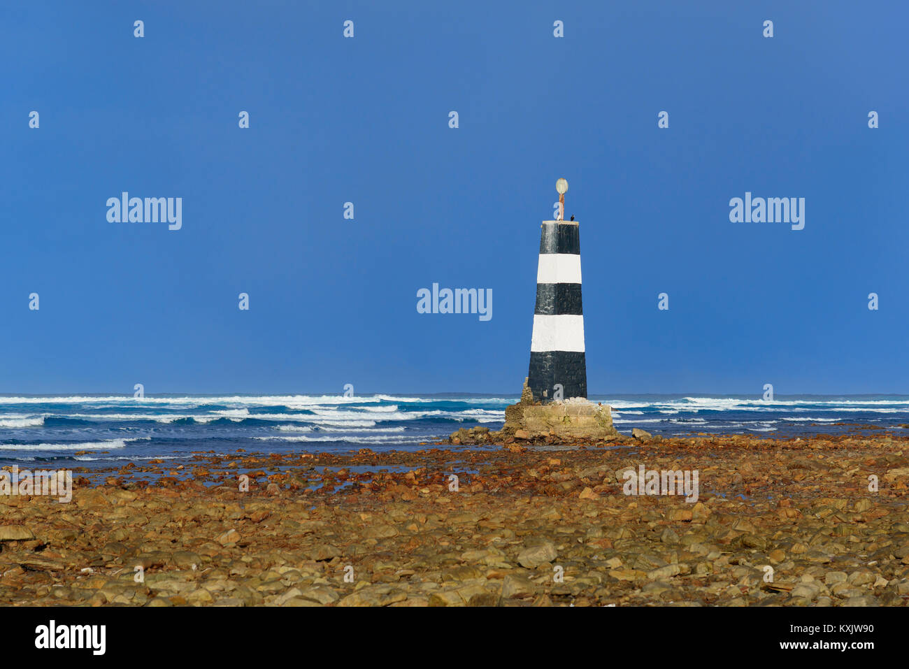 Lighthouse near Porth Elizabeth, Porth Elizabeth, Algoa Bay, Nelson Mandela Bay, South Africa, Indian Ocean Stock Photo