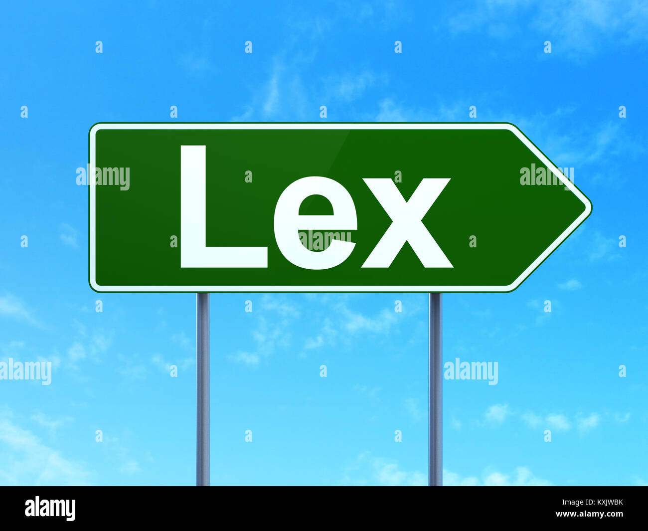 Law concept: Lex on road sign background Stock Photo - Alamy