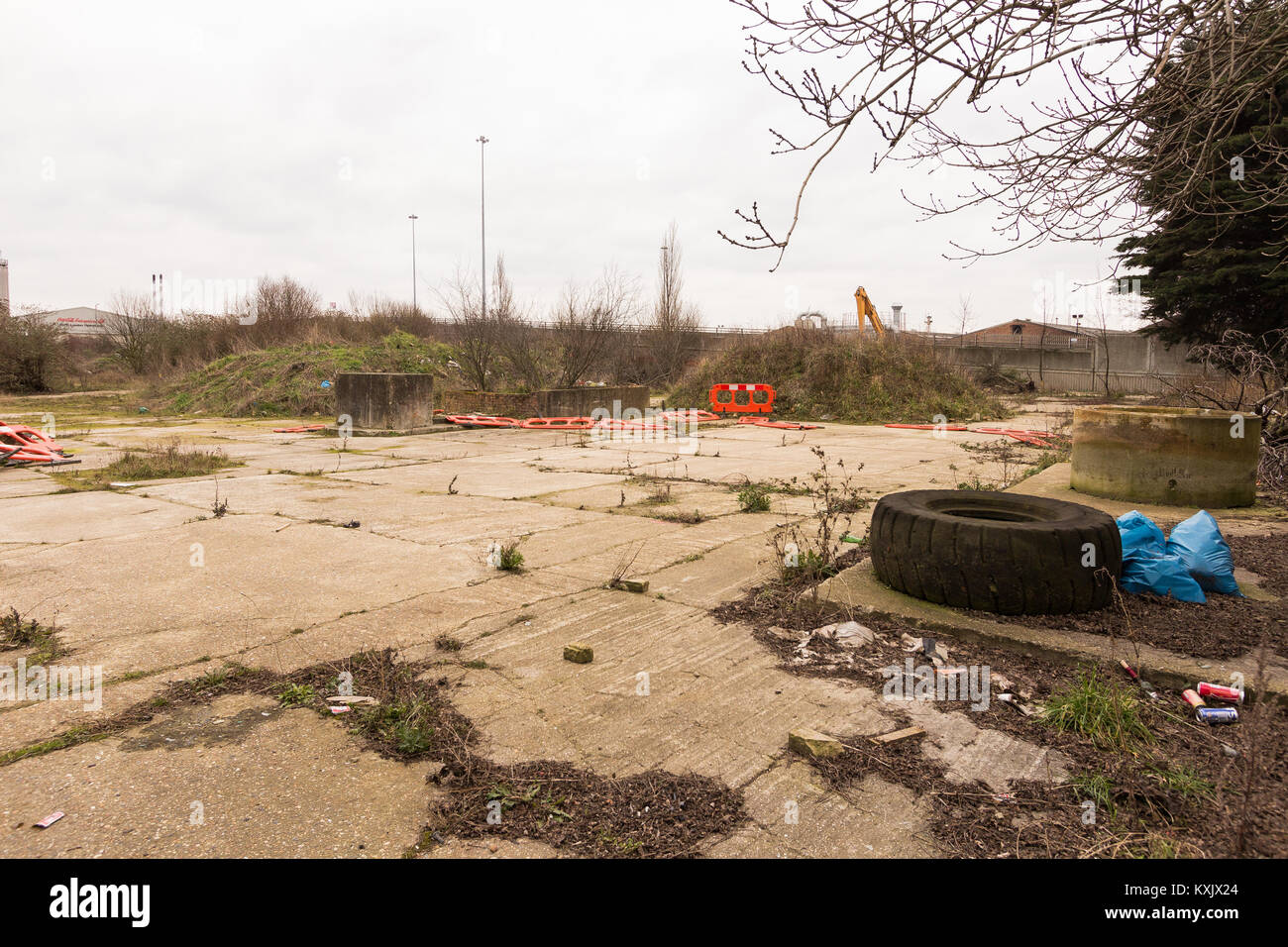 'Before' picture of brownfield land used for flytipping, Edmonton, that
