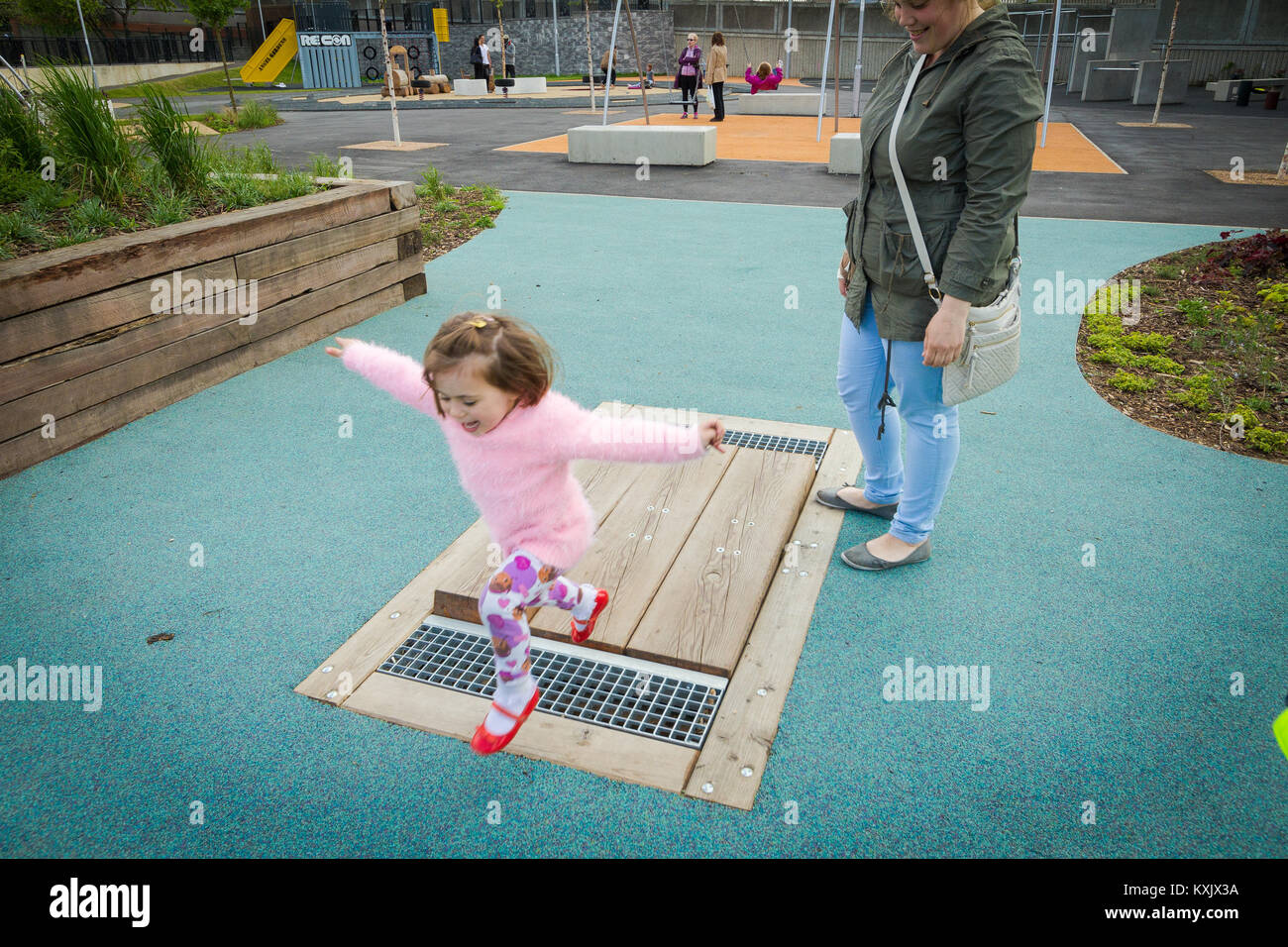 Angel Gardens, Edmonton, playground built on former brownfield land