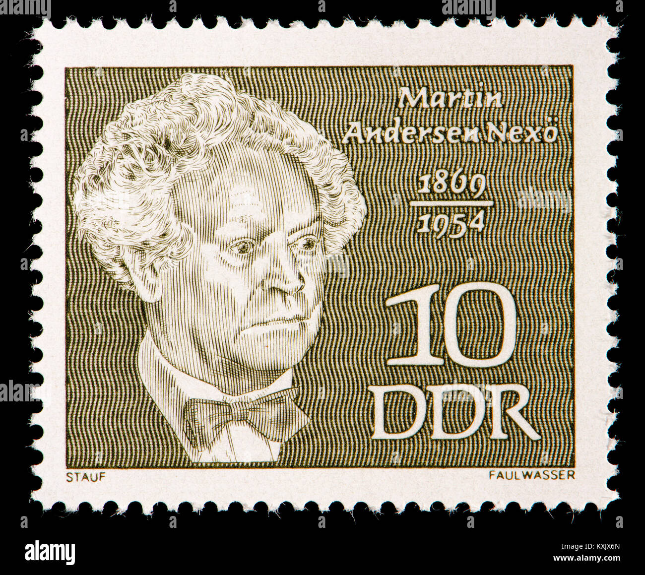 East German postage stamp (1969) : Martin Andersen Nexø (1869 – 1954) Danish socialist, then Communist writer Stock Photo