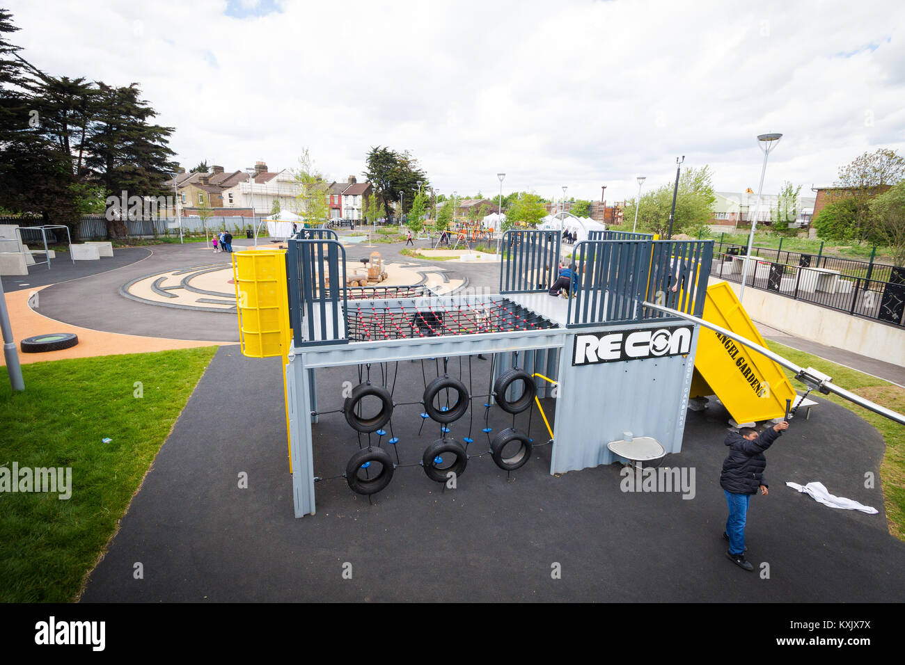 Angel Gardens, Edmonton, playground built on former brownfield land